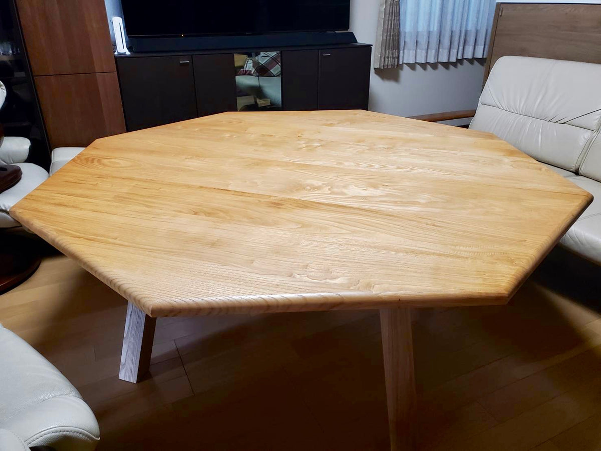 オーダーならでは！クリ無垢材の特大八角形テーブル – オーダーメイド