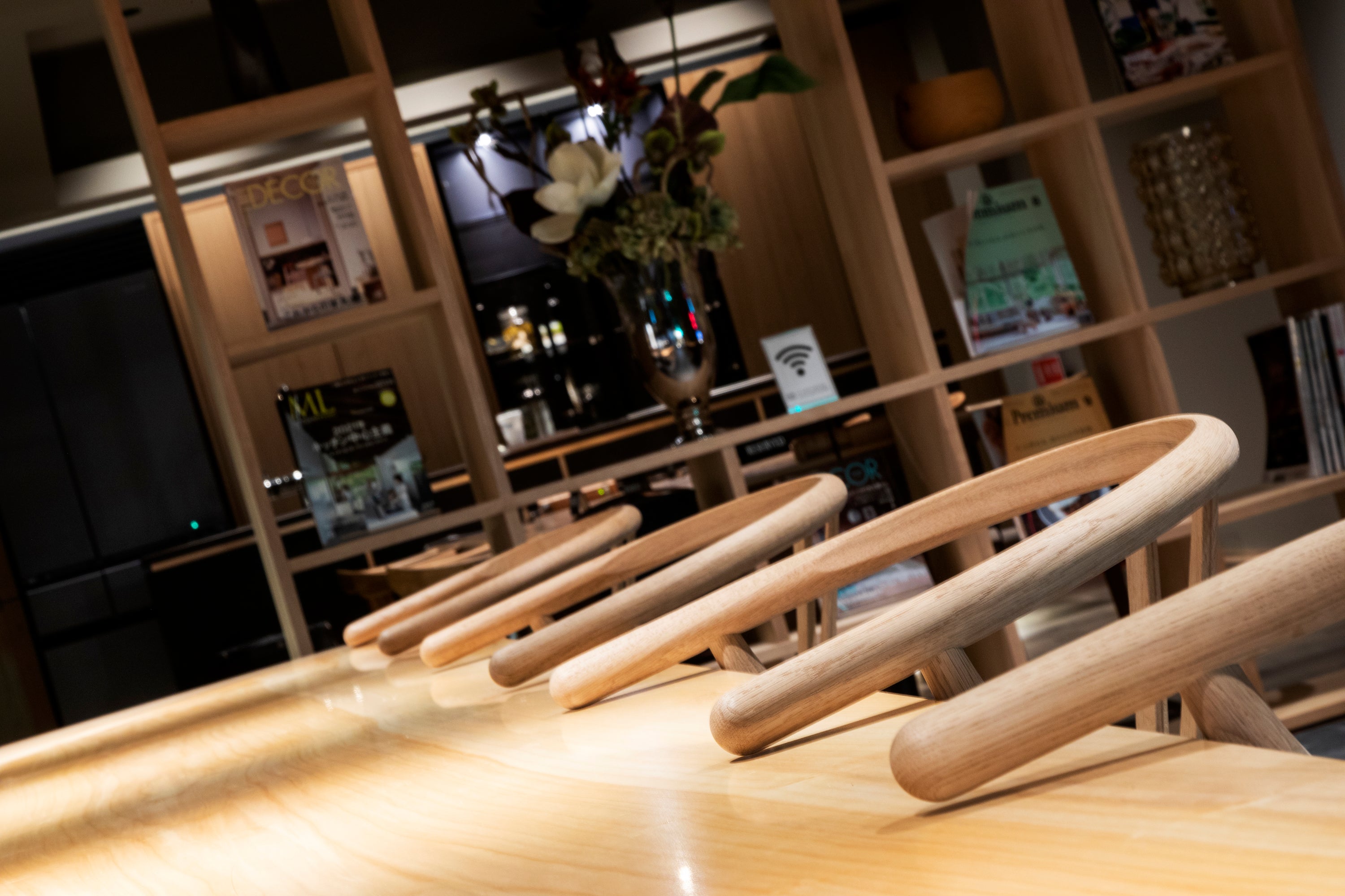 カウンター天板アップ。SEIRYU CAFE。事例写真。