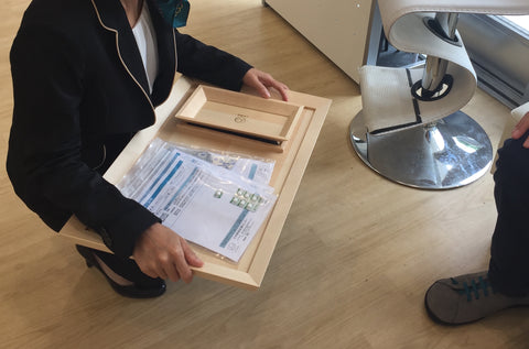 受付の流れを全て木の小物で！動物病院 受付セット